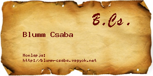 Blumm Csaba névjegykártya